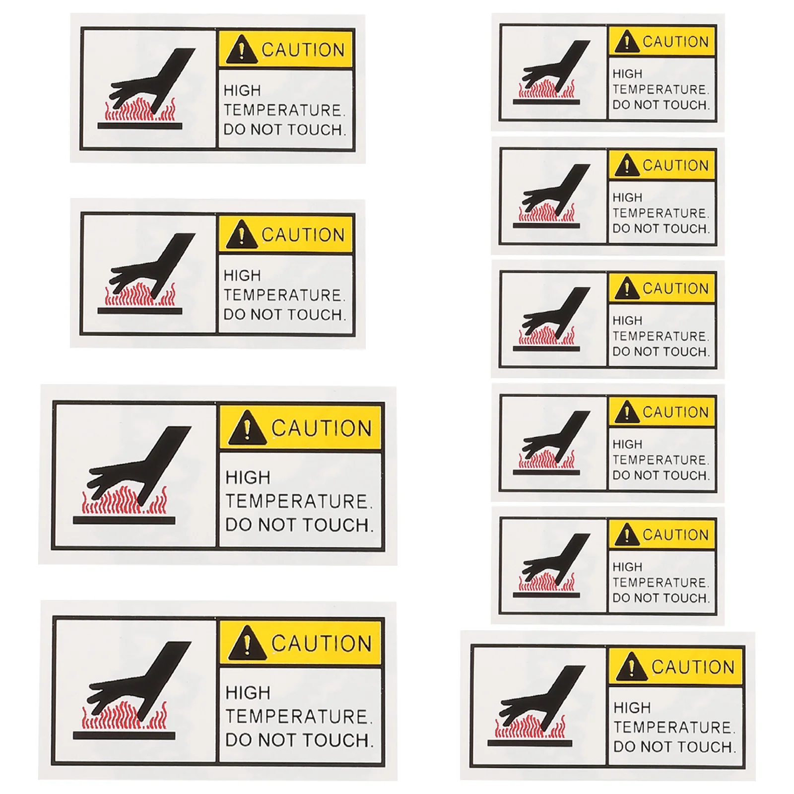 

10pcs High Temperature Warning Stickers Self-Adhesive Safety Labels For Hot Surface Do Not Touch Caution Sticker For Cars