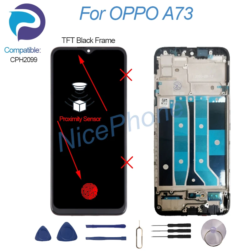 Takuro様OPPO A73 2台セット Para oppo a73 display lcd tela de toque digitador assembléia