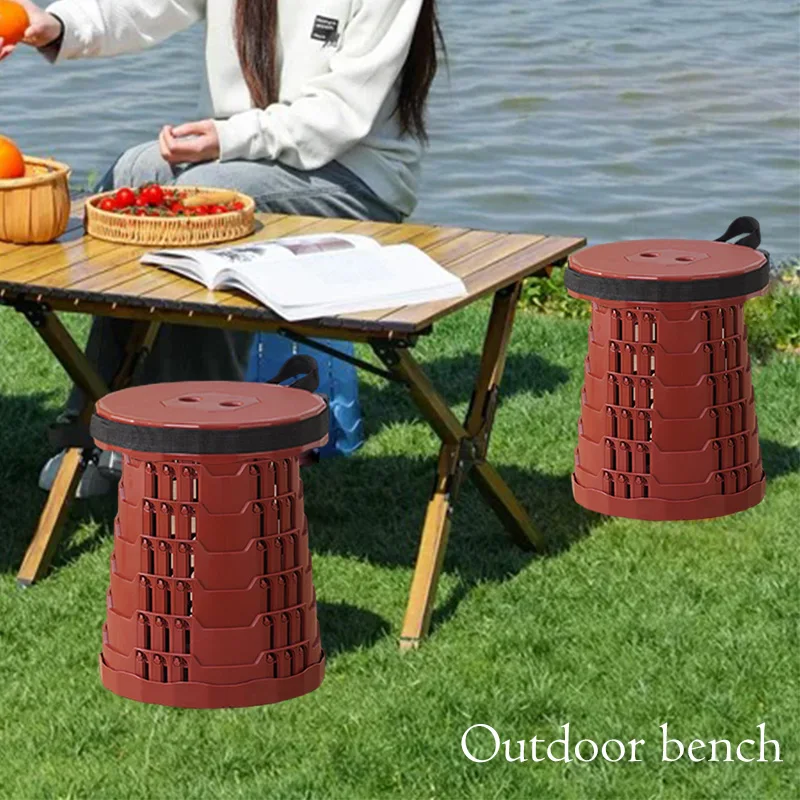 Outdoor Portable  Folding Telescopic Stool Can Camp Go Fishing Adjustable Height Adults And Children Rest At Any Time Anywhere