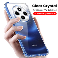 Anti-Yellower Transparent Crystal TPU Soft Case For Xiaomi Redmi 14C Poco C75 4G Thin Shockproof Coque Redmi14C PocoC75 C 75 4G