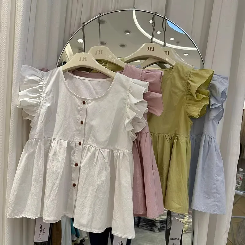 

Ele Pure Cotton Sweet Flng Sve irt Женская летняя круглая кукла Ne для похудения, корейская свободная посадка