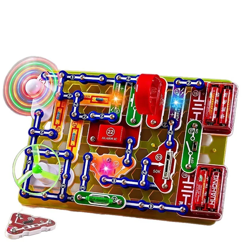 STEM教育ビルディングブロックおもちゃセット（男の子向け）- 電子科学実験、物理、テクノロジー、新モデル