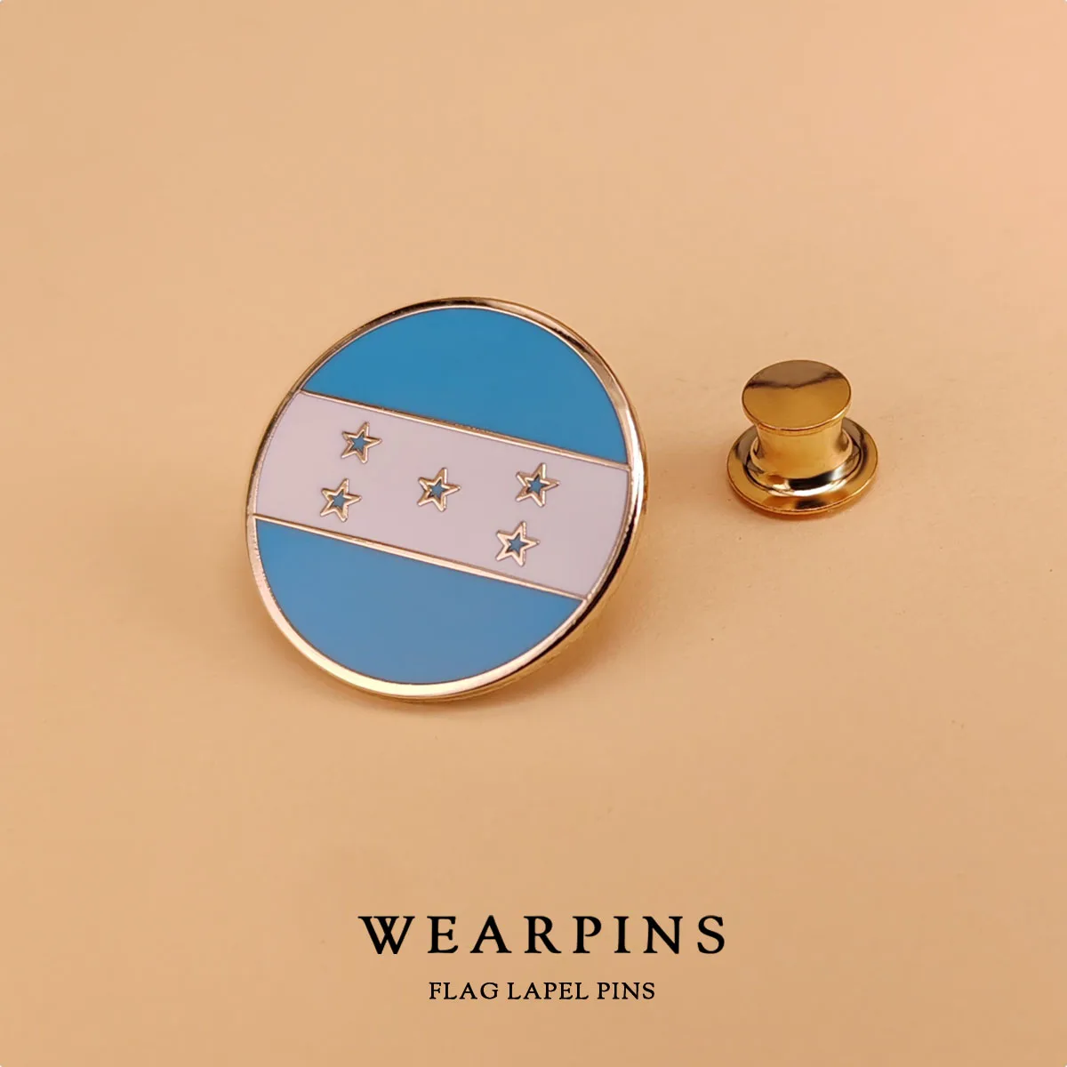 Enamel Craft Honduras National Flag Badge Metal Lapel Pin Gold-plated Copper Butterfly Clutch Magnetic Backing Badges
