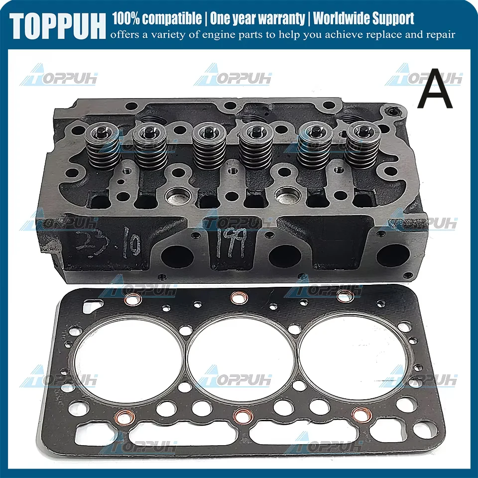 New 1pc 16689-03049 D722 Cylinder Head With Head Gasket Kit For Kubota D722 B7300 B7400 BX1800 BX1830 For BOBCAT 316 320 322 32