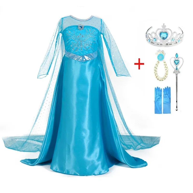 Vestidos de niña de marca de verano, ropa para bebé y niño, vestido de princesa Anna Elsa, disfraz de Reina de la nieve, disfraz de fiesta para niños, ropa de Halloween}