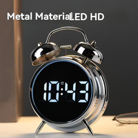 Student alarm clock with super large volume, metal strong bell ringing to wake up, essential for households multif and plug in