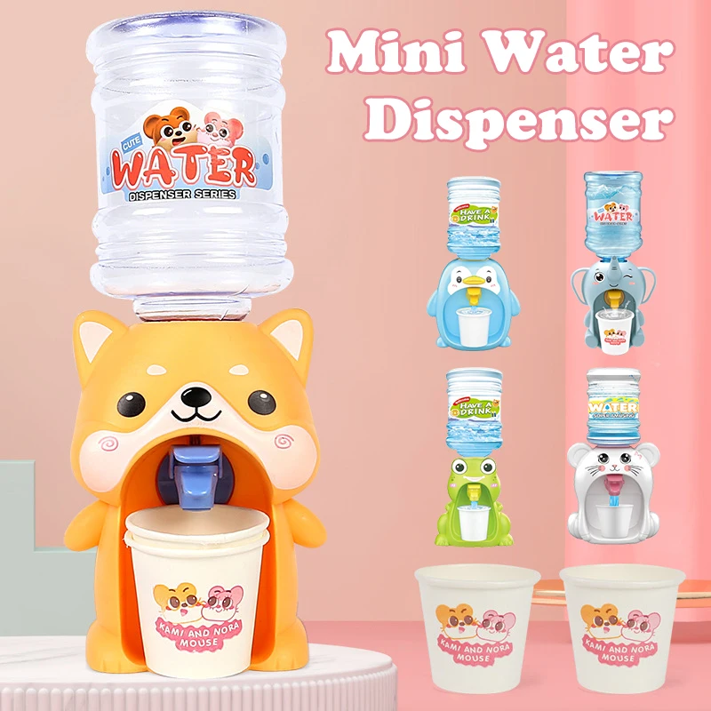 Cartoon Mini Water Dispenser Baby Toy Drinking Water Cooler Lifelike Cute Children Cosplsy Props Home Decoration