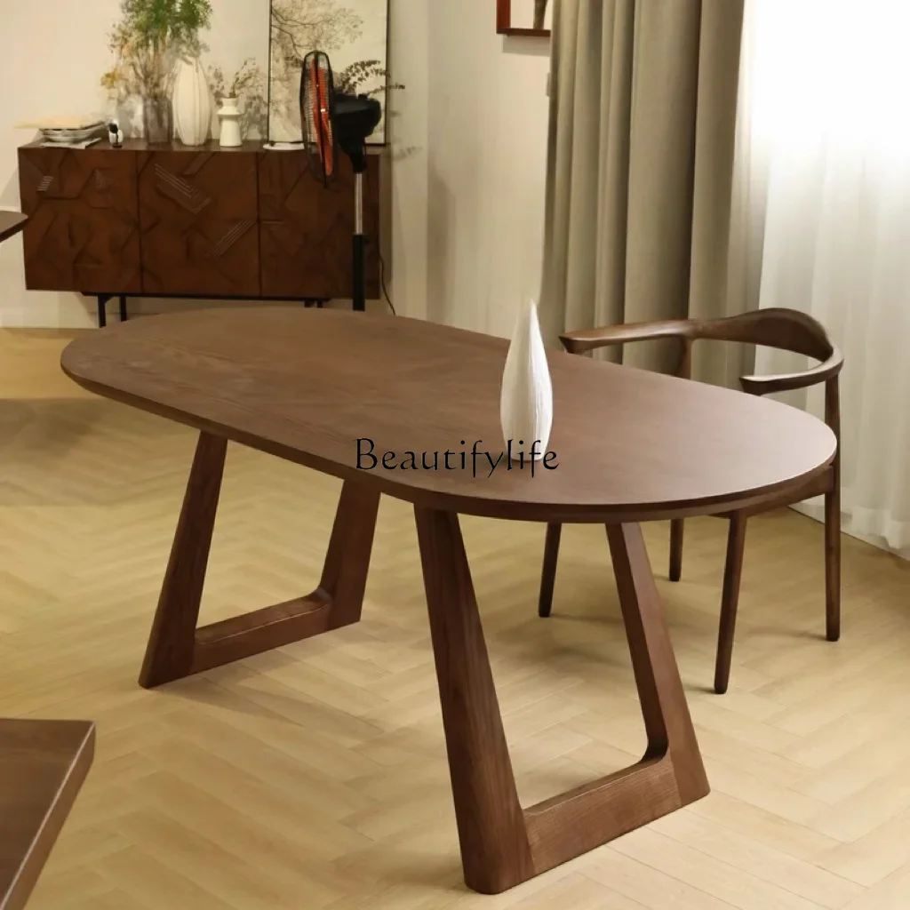 

XX39Nordic log dining table small apartment living room household combination table