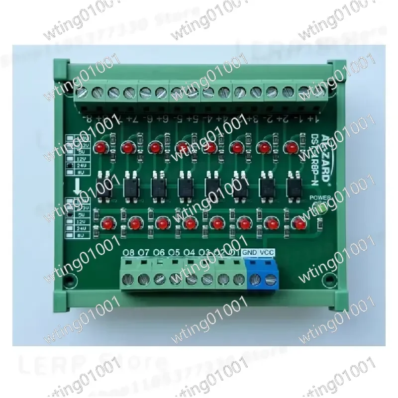 for 8 Channel Optocoupler Isolation Board NPN PNP Level Shifter Module 3.3V 5V 12V 24V Signal Converter