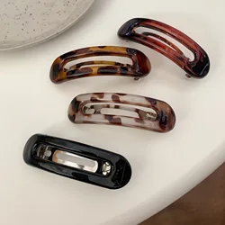 Hollowed Hair Clip Leopard Print French Clip Plastic Side Pins Hairgrip Hairpin Women Hair Accessories