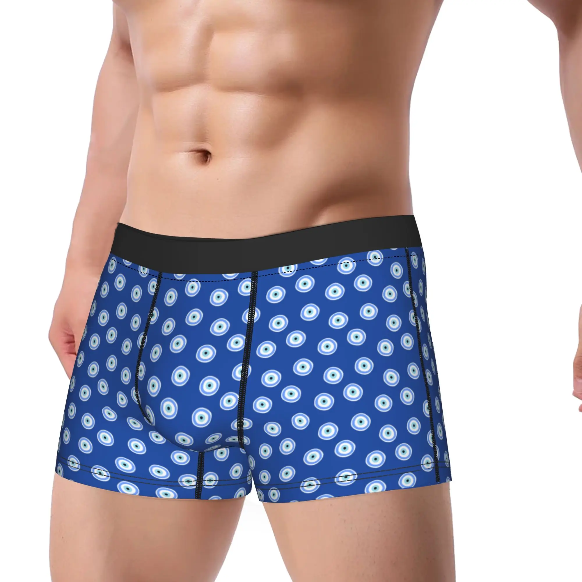 Custom Evil Eye Ethnic Pattern Mystic Greek Amulet Turkish Underwear Boxer Shorts Men Underpants Comfortable Shorts Briefs Gift