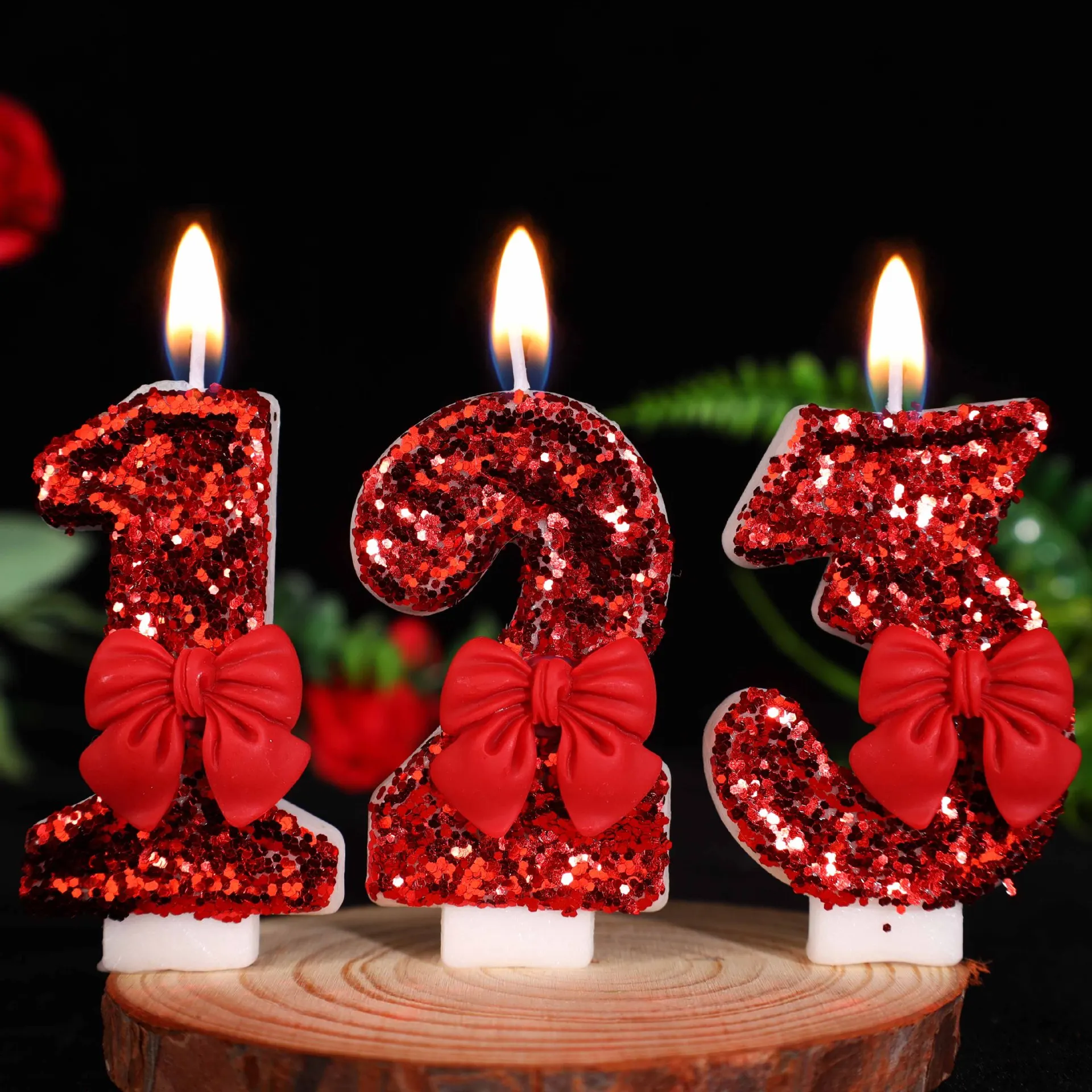 Mädchenherz, rote Schleife, Geburtstag, digitale Kerze, erstes Jahr, Bar, Mizwa, Vorschlag, Jubiläumsfeier, handgefertigt