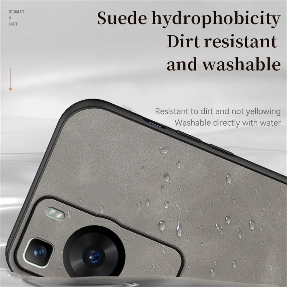 Sheepskin Magnetic Leather Holder Phone Case For Huawei P40 Lite P60 P50 P30 P20 Pro Mate 20 30 40 50 60 Pro Stand Back Cover
