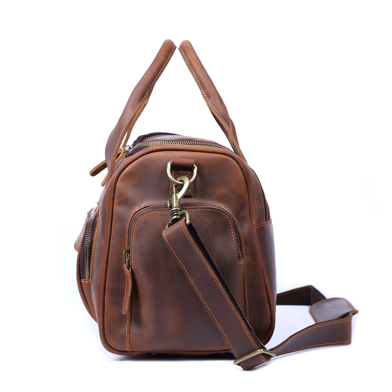 S.WORKER Vintage Echtleder-Reisetasche Crazy Horse Rindsleder-Reisetasche Herren-Weekender-Tasche Sporttasche Handgepäck – Detail 21
