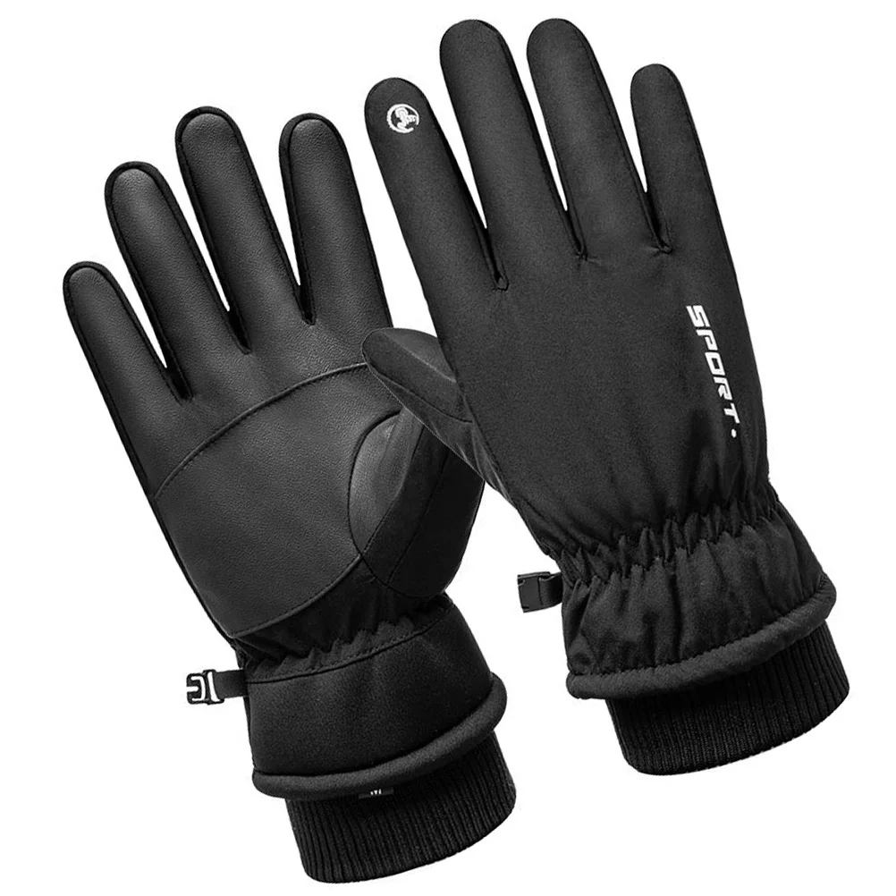 

Thickened Warm Ski Gloves Windproof Thermal Anti-skid Riding Cycling Mountain Bike Outdoor Gloves Ergonomic Design Touch Screen