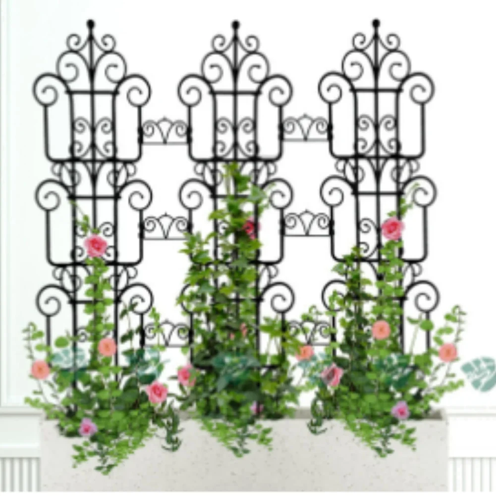 Plastic Garden Fence Panel European Design for Climbing Plants For Roses Clematis Jasmine Outdoor Decorative Barrier