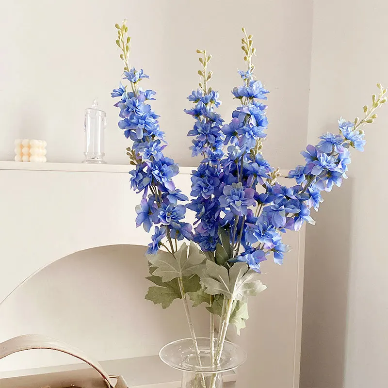 2 Fork Artificial Flocking Delphinium Flowers Wedding Home Decoration Furnishing Flowers Wedding Decoration Hyacinth Flower