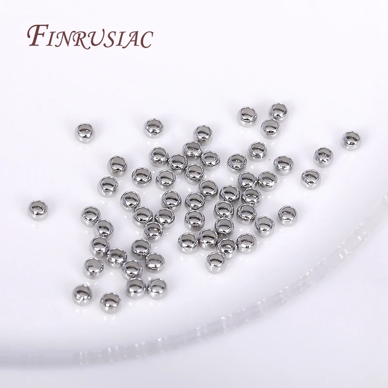 100 Stück 18K vergoldete Kugelperlen mit Crimp-Ende, Crimp-Perlen, 2mm 2,5mm 3mm Stopper-Abstandhalter-Perlen für DIY-Schmuckherstellung – Detail 27