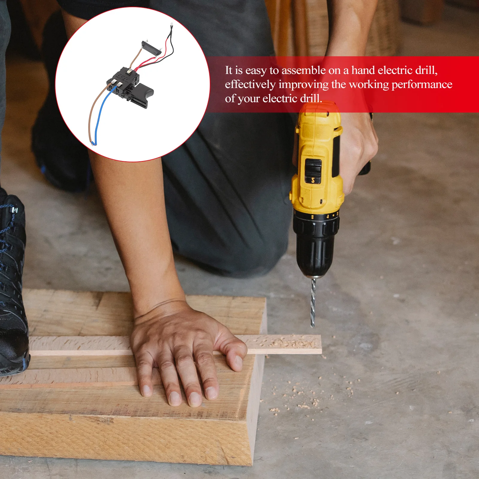 

Electric Drill Switch H Drill Trigger Control Button Speed Adjustment Tool Plastic Lighting Function Performance Improvement
