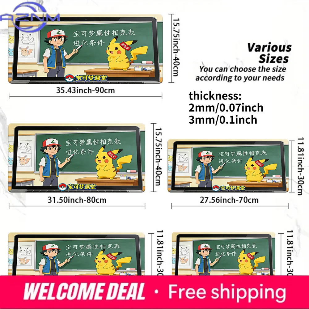 Pokemon Ash & Pikachu Classroom Gaming Mouse Pad Non-Slip Desk Mat