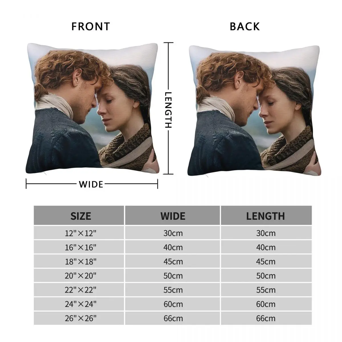 TV Series Outlander Movie Square Pillowcase Pillow Cover Cushion Decor Comfort Throw Pillow for Home Sofa view 3