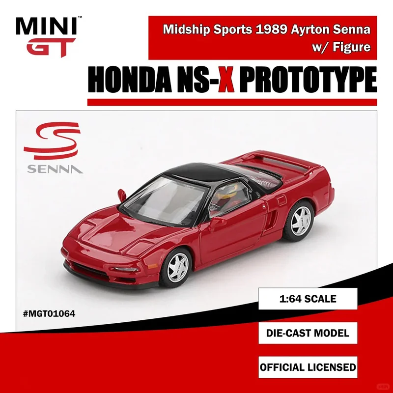MINIGT 1:64 Honda NSX Red Alloy Diecast, Senna Series with Ayrton
