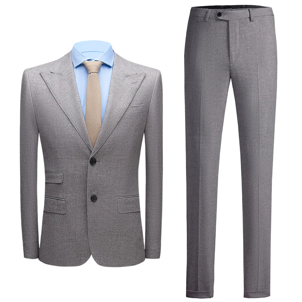 New Autumn and Winter Suits for Men and Grooms, Suits for Groomsmen, Korean Version of Slim Men's Business Suits, Two-piece.