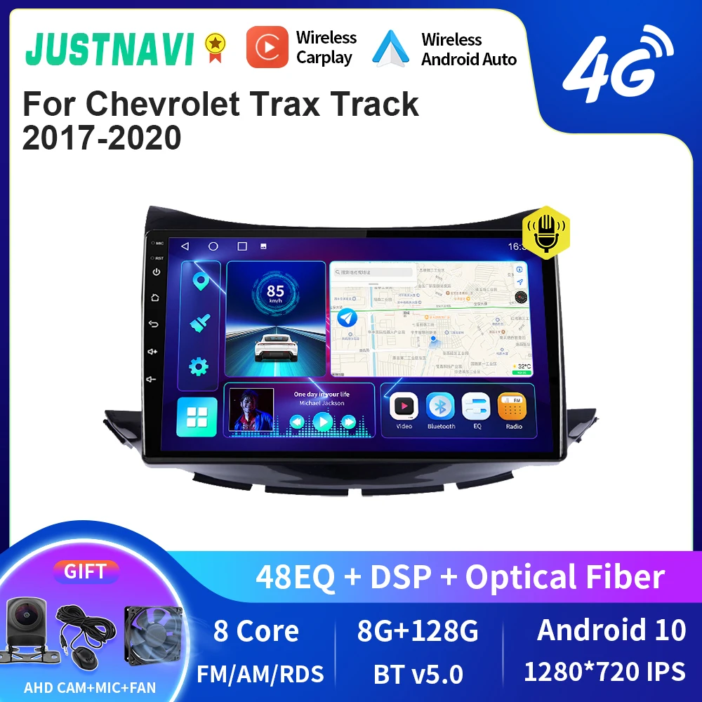 

JUSTNAVI QT10 Car Radio For Chevrolet Trax Track 2017-2020 Carplay Android Auto DSP Multimedia Video Player GPS Navigation