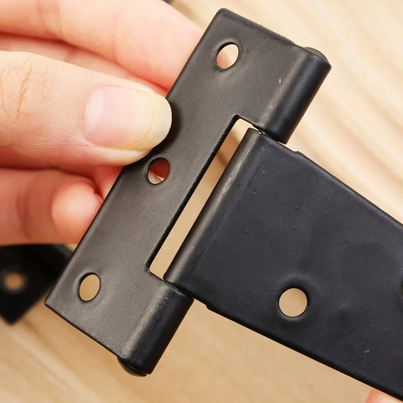 スチール T 字型ヒンジ鉄黒三角形ヒンジホームドアゲートキャビネットヒンジ防錆ヘビーデューティ家具ハードウェアツール