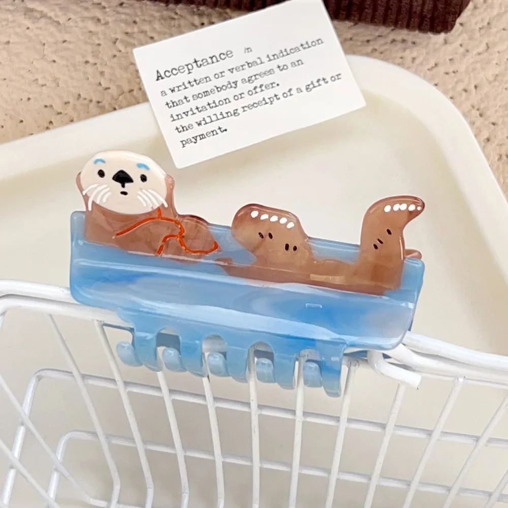 

Fashion Korean Style Cartoon Animal Hair Claw Little Raccoon Sweet Cute Cat Crab Clip Creative Kawaii Small Shark Clip Daily