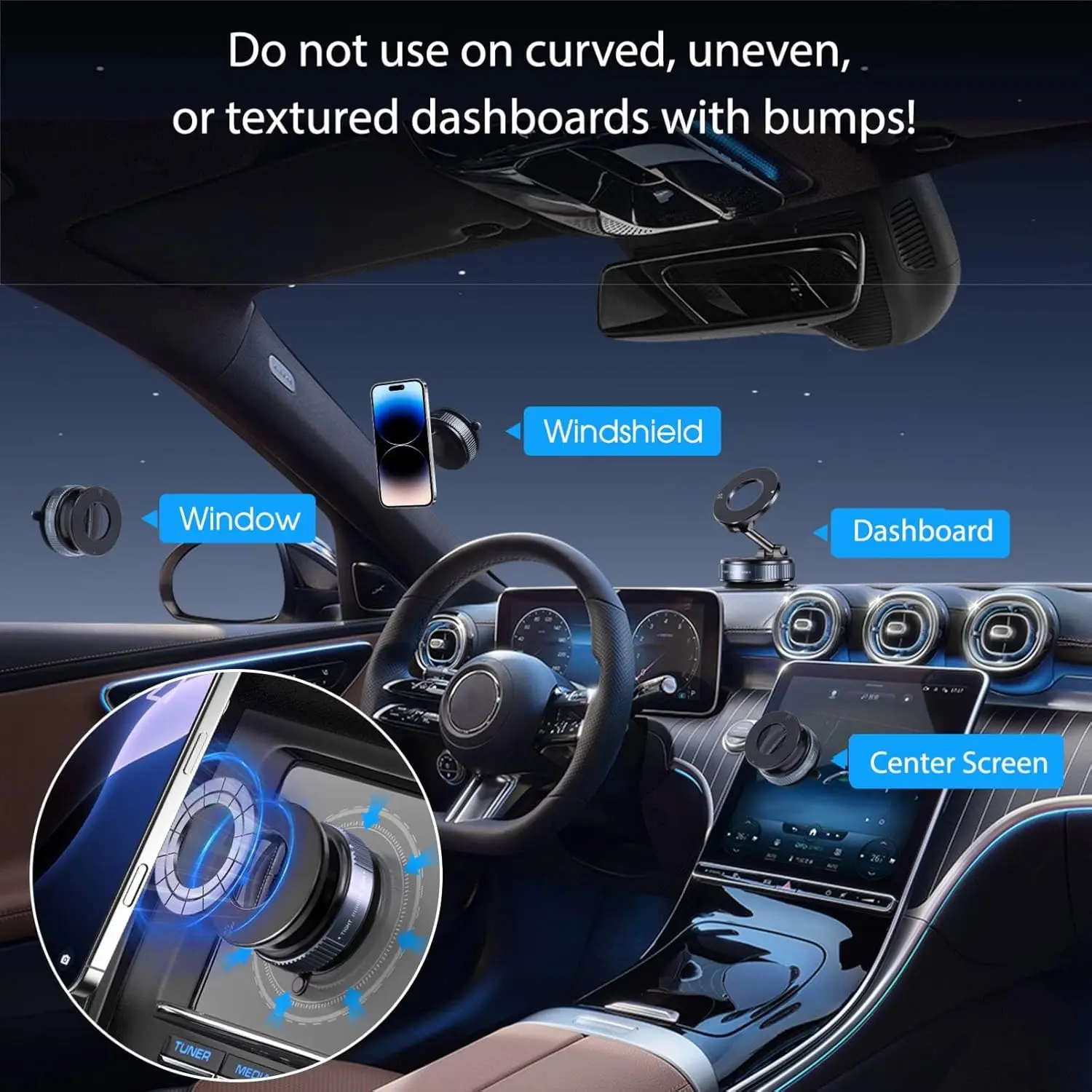 Magnetic Car Mobile Phone Holder Foldable 360° Rotation N52 Strong Suction For iphone 17 Pro Max 16 15 14 Vlog Live Streaming