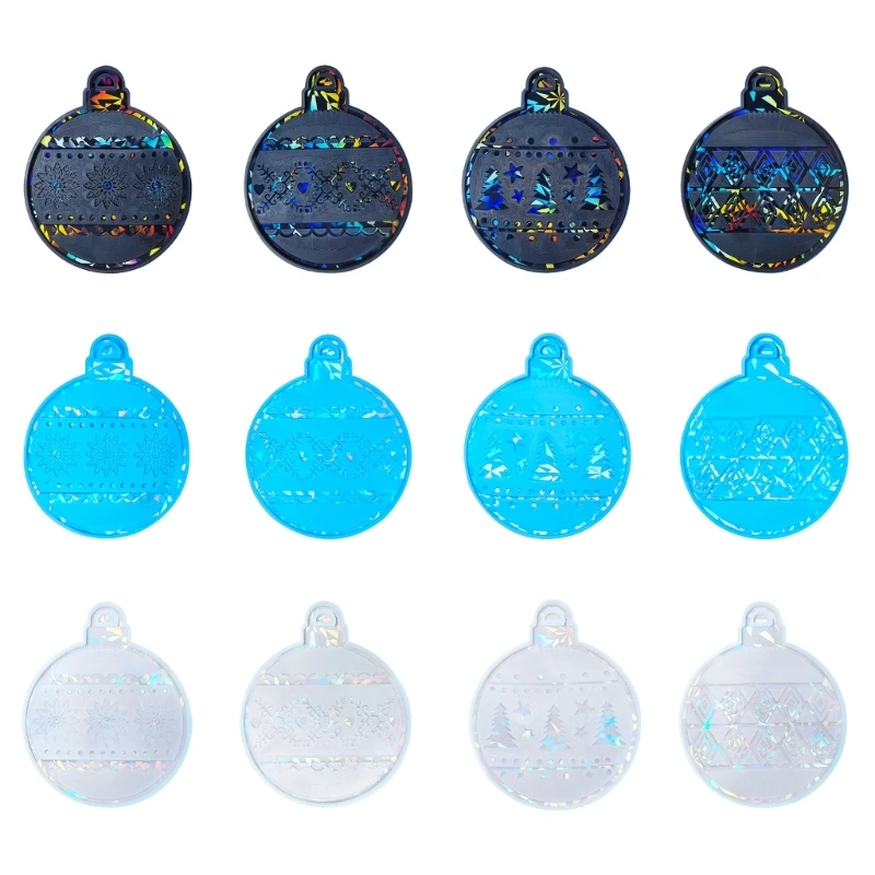 Christmas Molds Ornament Resin Molds Pendant Mould Clay Molds Silicone Cup Pad Moulds Cup Mat Molds Silicone Texture C1FC