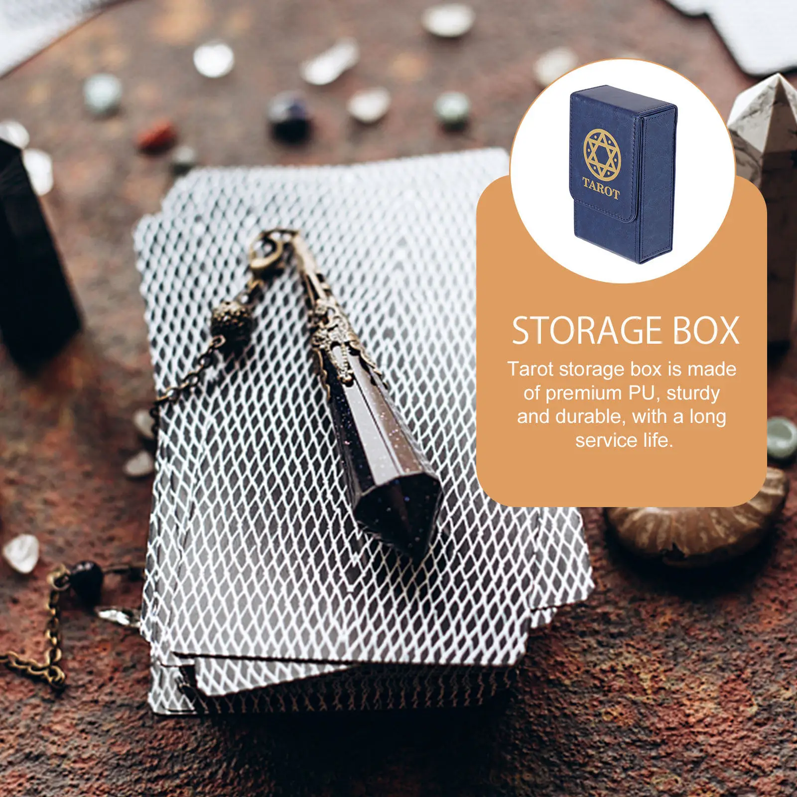 

Premium PU Tarot Storage Box Rectangular Design Dustproof Moisture Resistant Smooth Edges for Tarot Cards Poker Games Wiccan