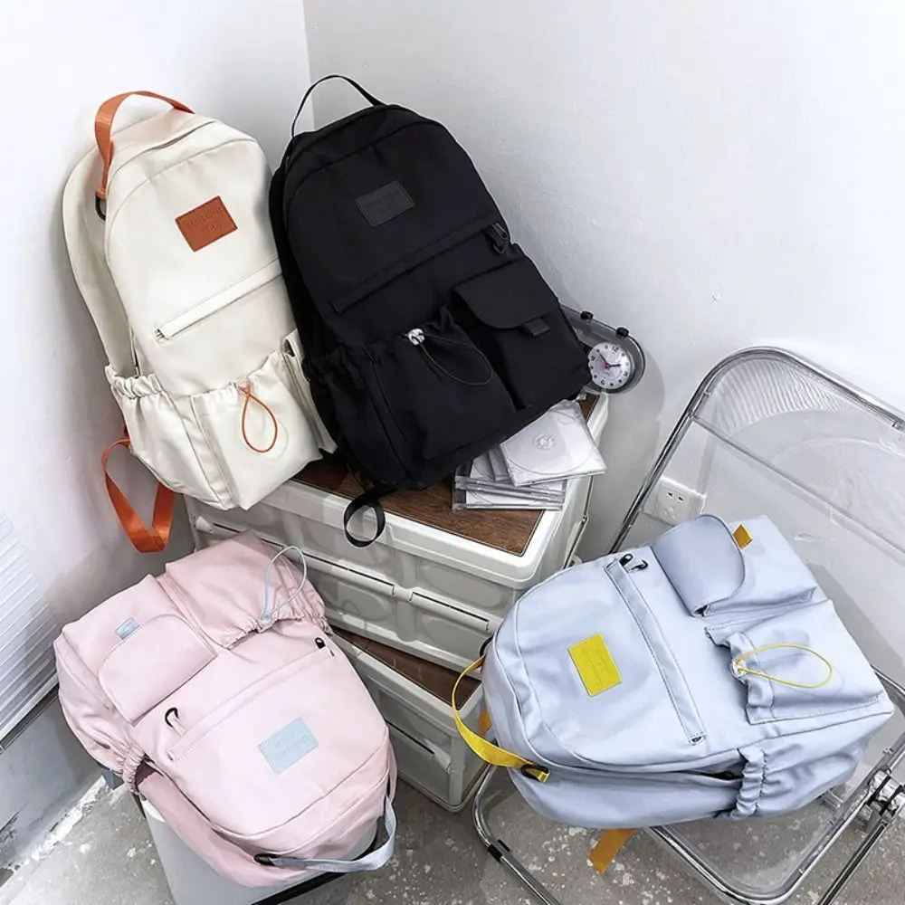 Portable Harajuku Nylon Backpack JK Pure Color Student School Bag Storage Bag Korean Style Shoulder Bag Outdoor