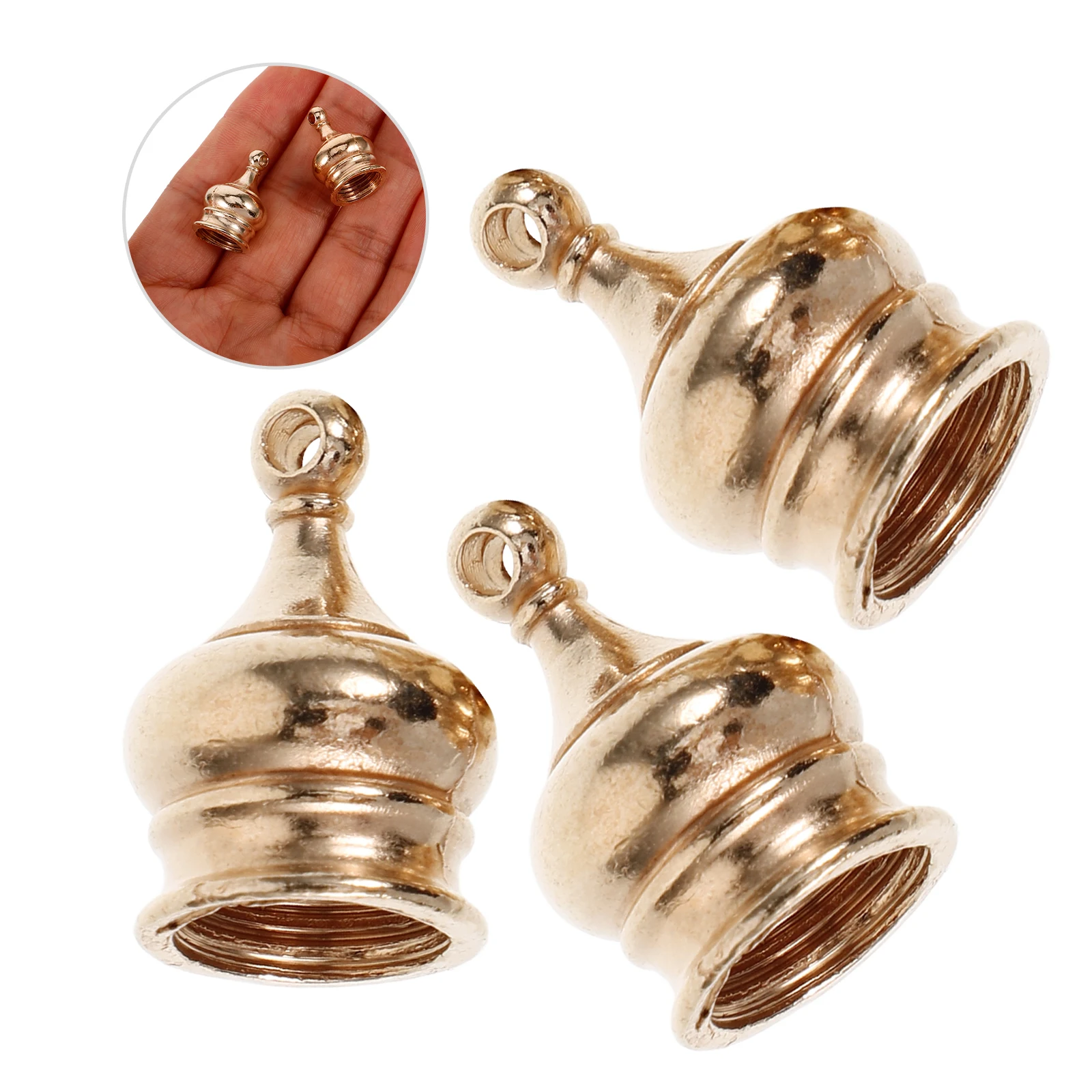 

10pcs Perforated For Lamps Crown Finials Zinc Alloy France Gold Table Lamp Diy Metal Lamp Finials Parts Metal DIY