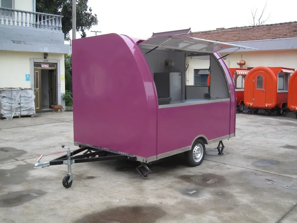 Direct factory price 290cm with two wheels mobile fast food kiosk coffee free shipping by sea