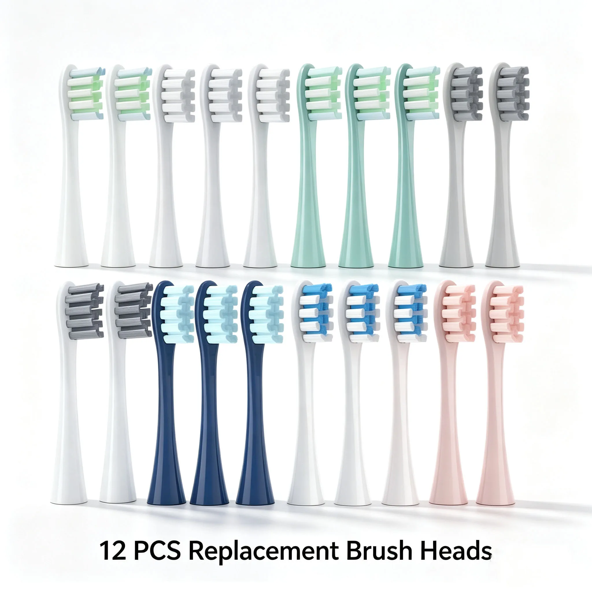 12PCS Vacuum Sealed Packed Replacement Brush Heads for Oclean X PRO/ Z1/ F1/ One/ Air 2 /SE Soft DuPont Deep Cleaning Nozzles
