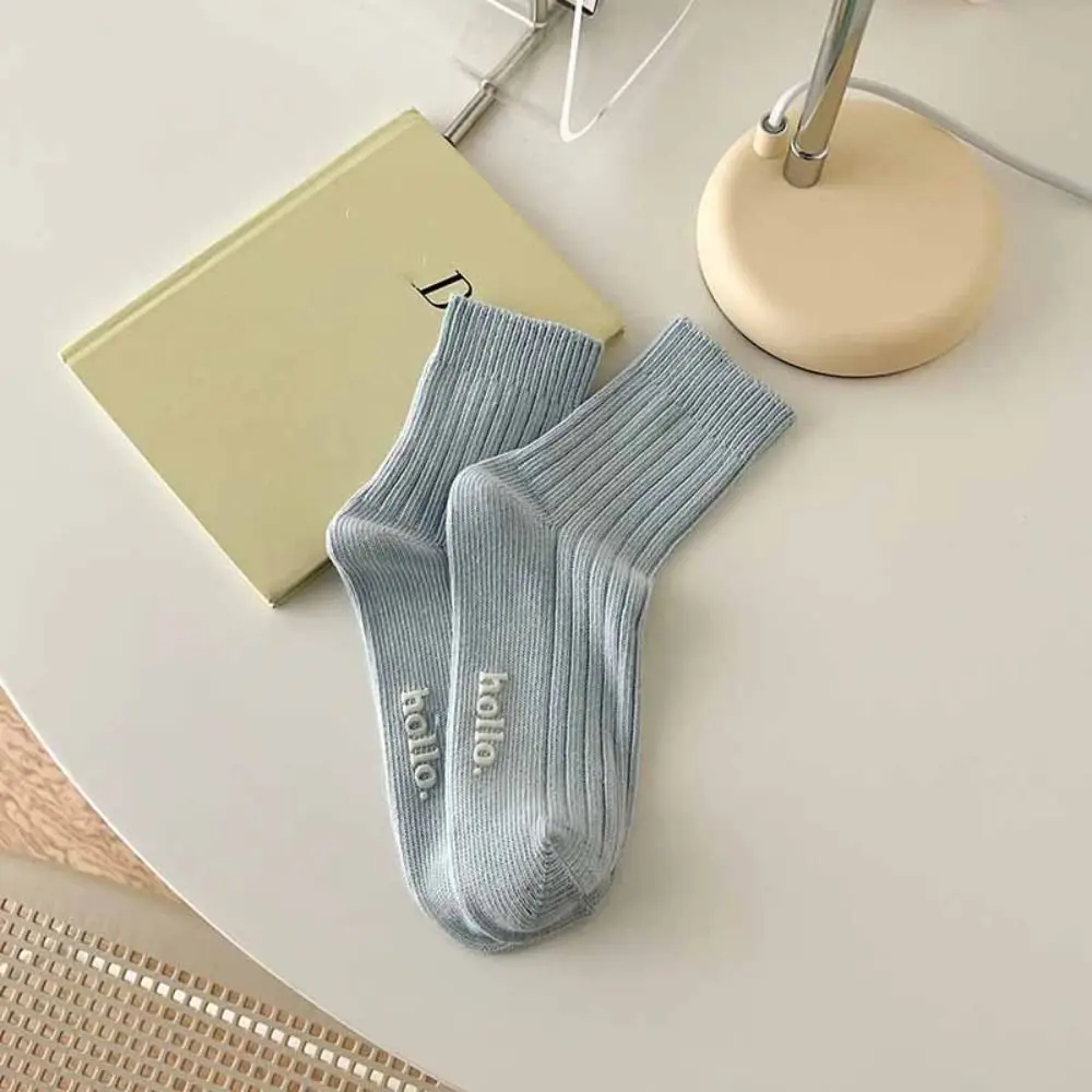 10Pairs Solid Color Candy Color Mid-calf Socks Simple Female Hosiery Mid Tube Socks Breathable Sweet Socks Women Girl