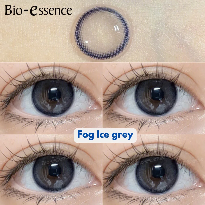 Bio-essence 1 par de lentes coreanas lentes de contacto de colores para ojos lentes de ojos grandes lentes marrones lentes de ojos azules lentes de perlas antiniebla