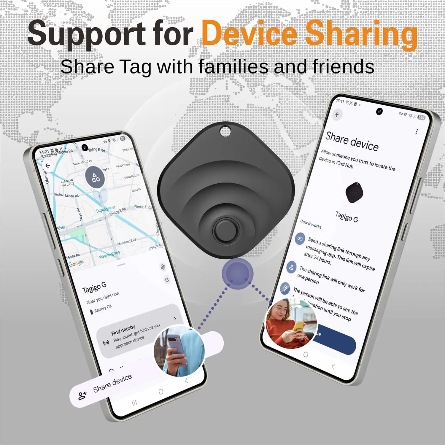 2026 Upgraded Dual System Tracker Bluetooth Tracker Smart Tags Compatible with Apple Find My (iOS) & Google's Find Hub(Android)