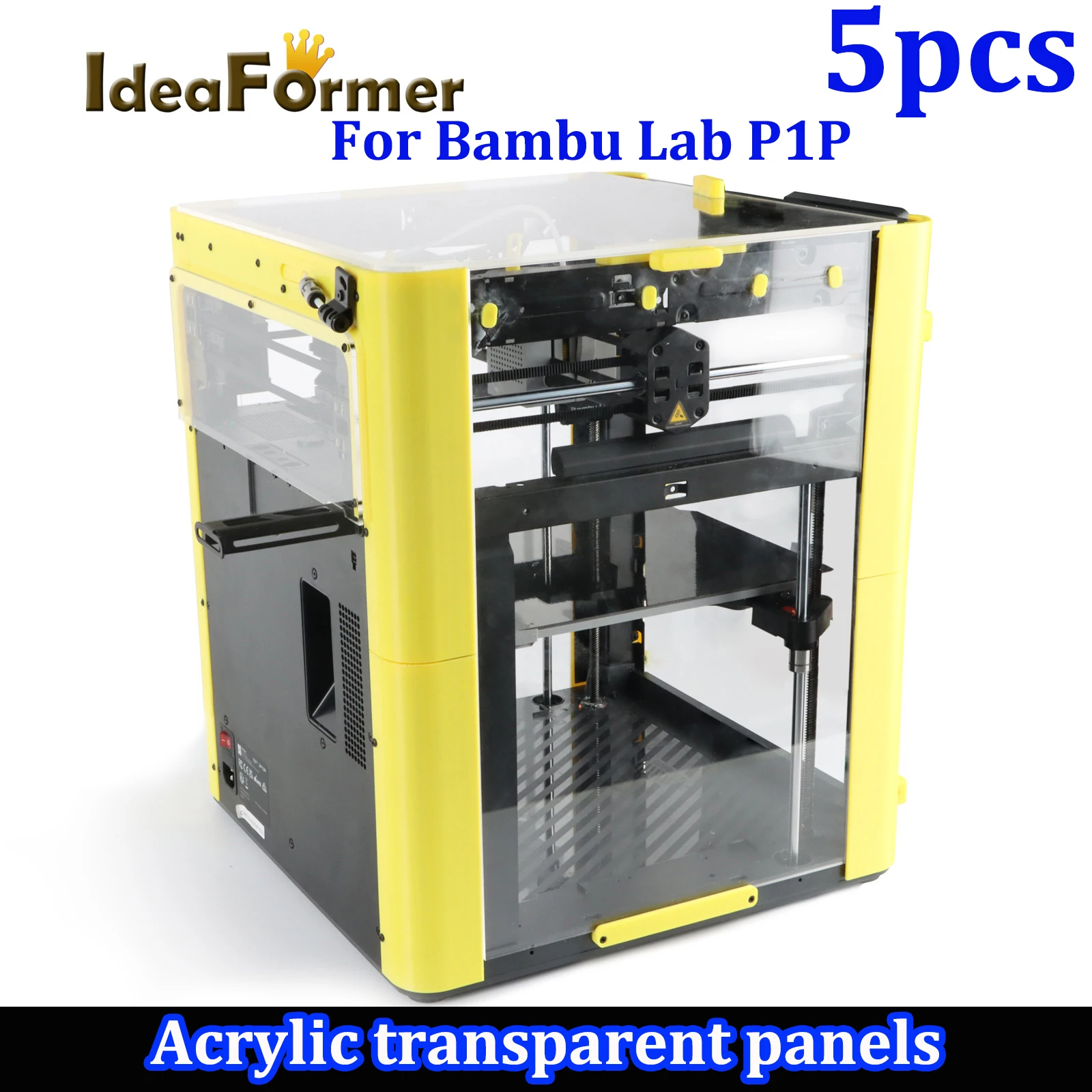 

For Bambu Lab P1P 3D Printer Magnetic Sealing Version High-temperature Acrylic Panel Enclosure Kit Resistant Transparent Panels