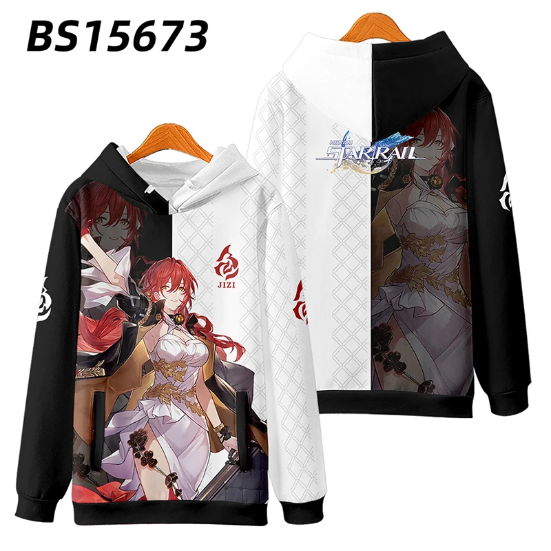 Honkai Star Rail Himeko Cosplay Hoodie para homens e mulheres, moletom Harajuku, streetwear, pulôver Hip Hop, jaqueta com capuz, agasalho masculino