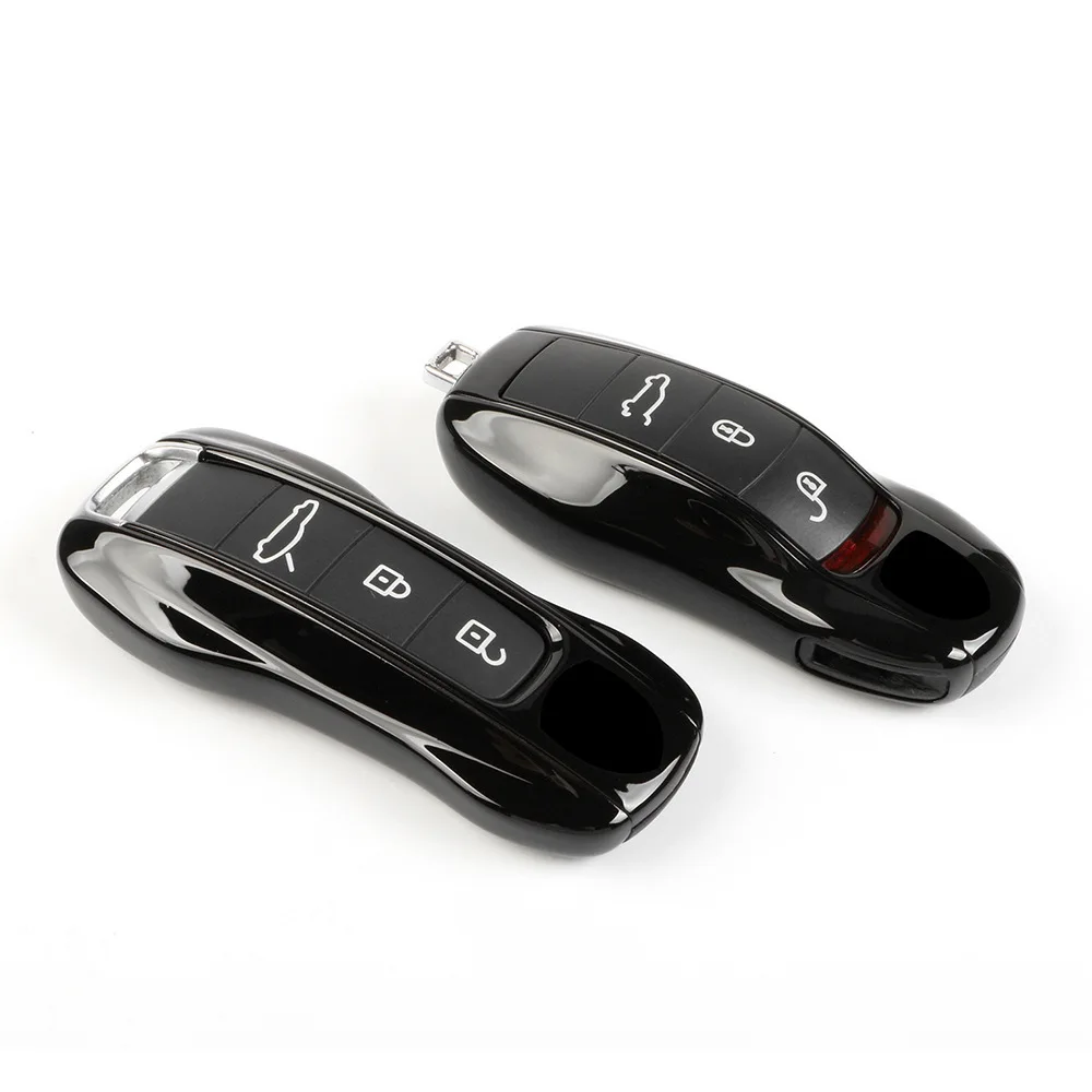 

3-Piece Black Key Cover Key Shell Case Suitable for Cayenne Macan 718 Taycan 911 Panamera
