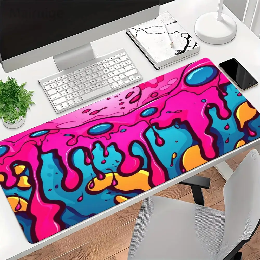 Street fluid abstract large size playmat macaron mousepad for games laptop desk
