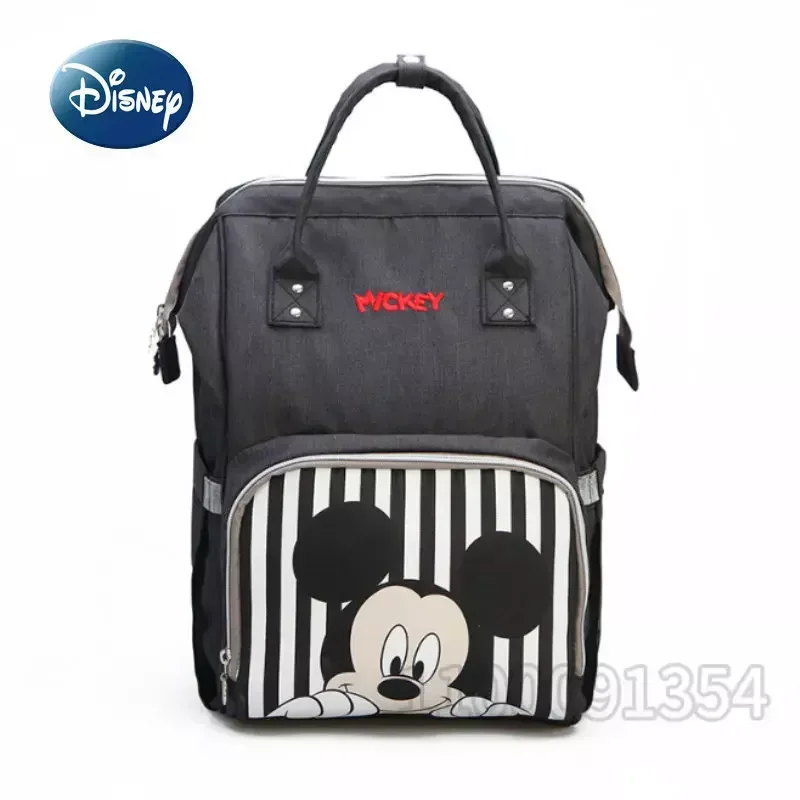 Disney Mickey\'s New Diaper Bag Backpack Luxury Brand Original Baby Diaper Bag Cartoon Baby Bag Large Capacity High Quality