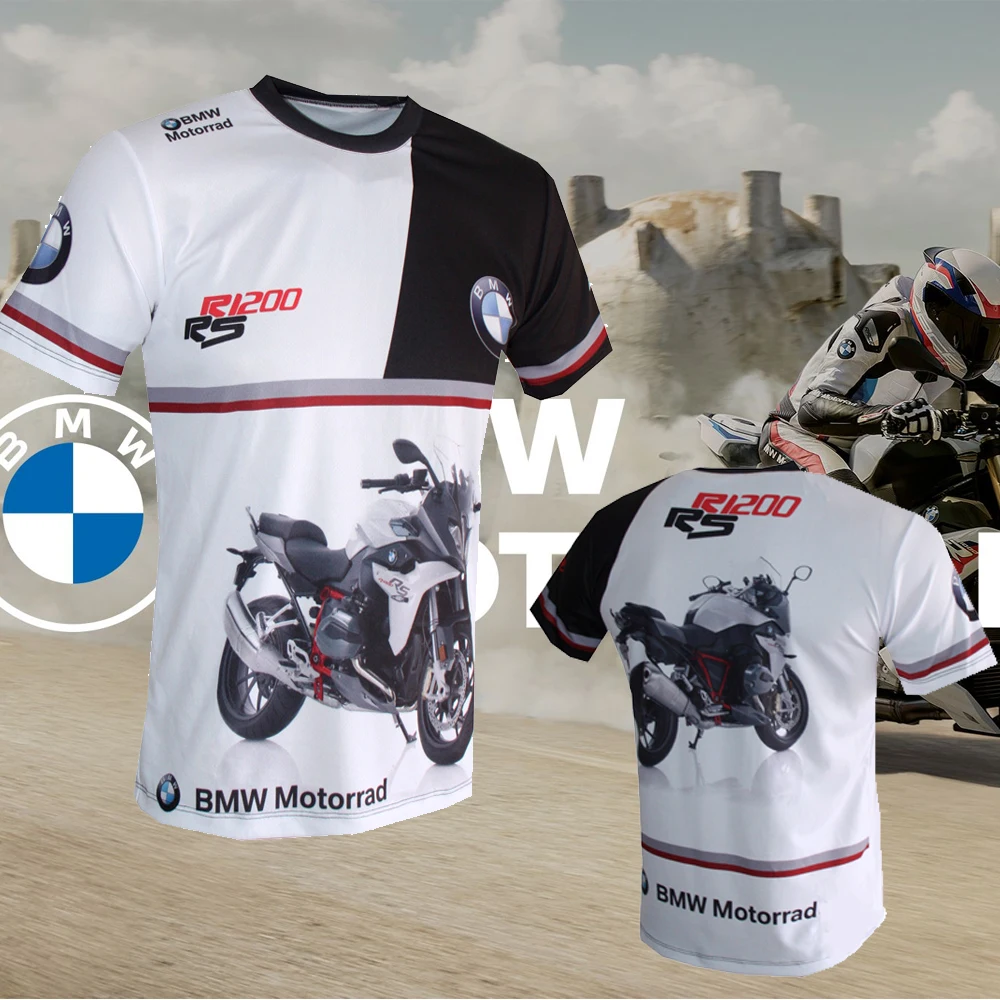 

BMW R1200RS 2025 Mens Motorcycle T-shirt Summer Racing Quick-dry Short Sleeve Tops Breathable Clothing Motorbike Ricing Tee