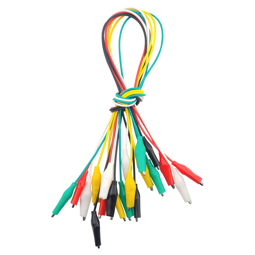 10PCS/Lot 46CM Test Jumper Wire DIY with Double Alligator Clips for Electrical Lead Testing