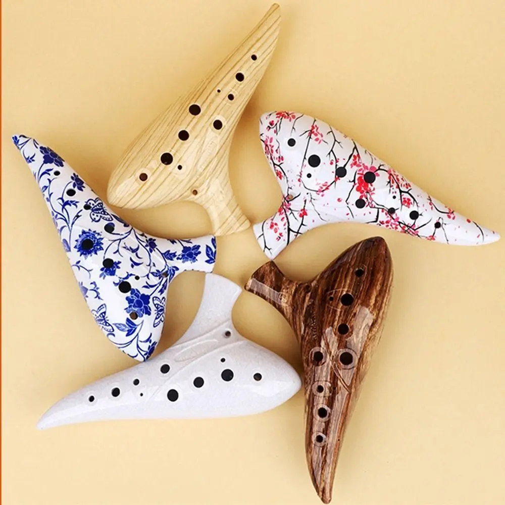 Alto C Tone 12 Hole Ocarina Professional Quality Small Size Ocarina Instrument Comfortable Grip Curved Blowout ABS Resin Ocarina