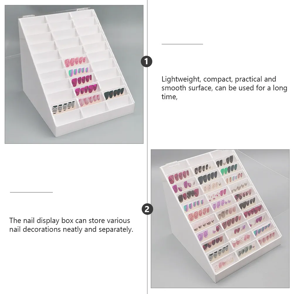 

1 шт. Прозрачная подставка-органайзер для демонстрации и хранения образцов накладных ногтей, для салонов маникюра