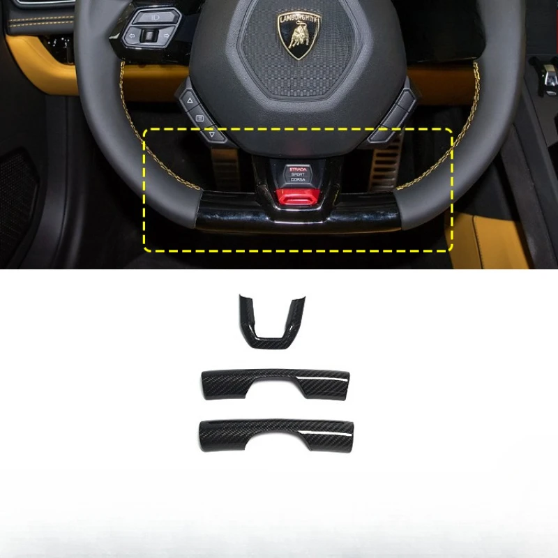 

For Lamborghini hurricane huracan 580 Real Dry carbon fiber Suitable steering wheel chin decorative cover modification 2014-2021
